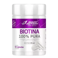 Biotina 100% Pura - 60 Cápsulas - Body Action