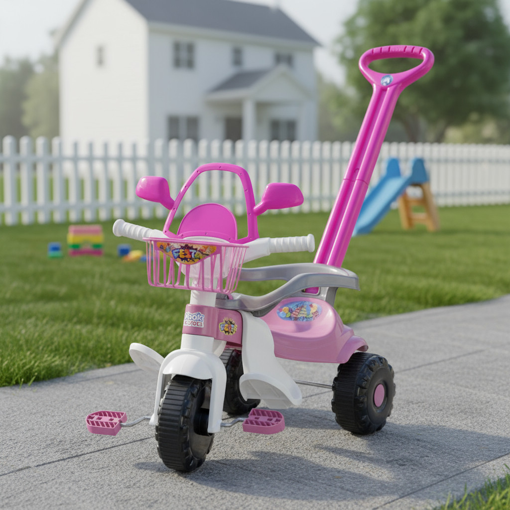 Mini Veiculo Brinquedo Triciclo Criança Triciclo I Antil Rosa-chiclete