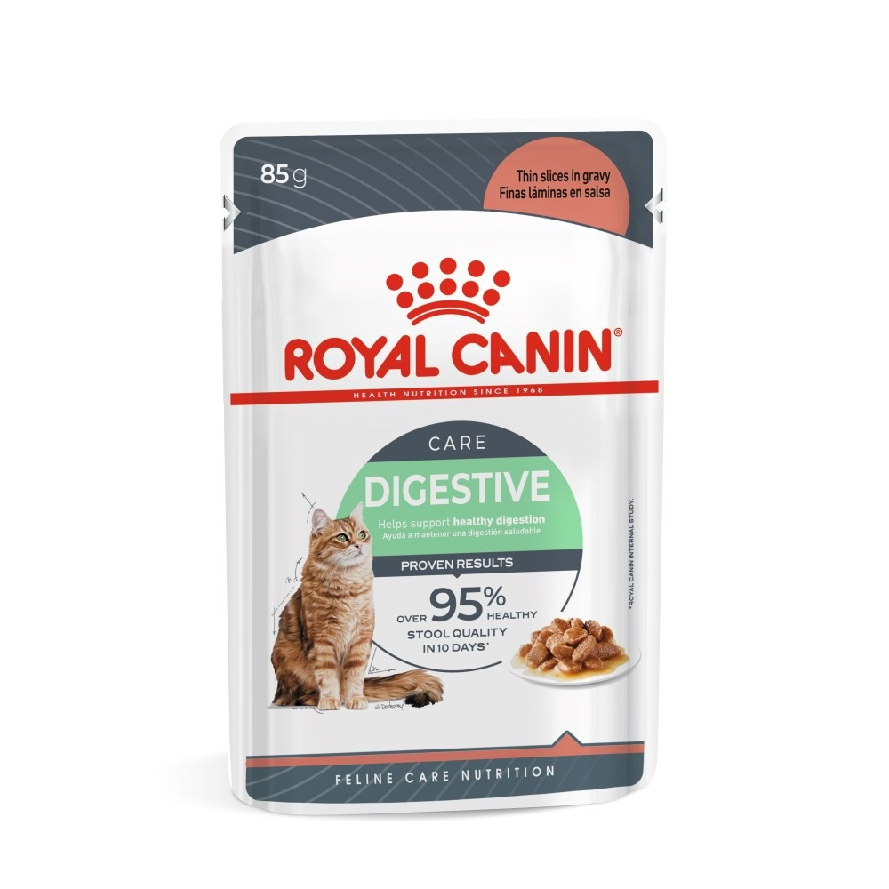 Ração Úmida Royal Canin Sachê Pedaços ao Molho Cuidado Digestivo para Gatos Adultos - 85 g em Oferta na Shopee