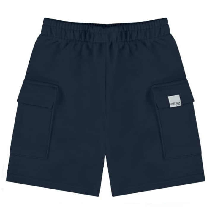 Bermuda Masculina Infantil Em Moletinho Cargo Malwee Azul Marinho