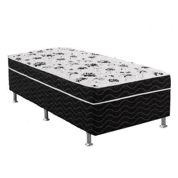 Cama Box Conjugada Solteiro 43x88x188cm D28 Union Ortopedic Ortobom Preto/Branco