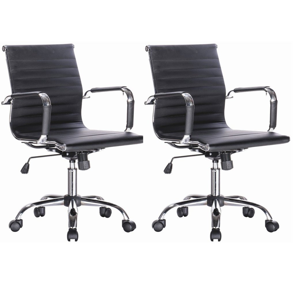 Kit 2 Cadeiras para Escritório Diretor Esteirinha Corino Office Cadeira Diretor