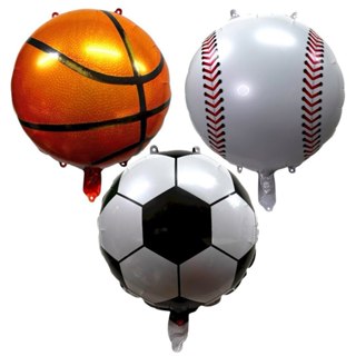 Kit c/ 9 Balão Metalizado Bola Futebol Basquete Beisebol 45cm Festas Decoração em Oferta na Shopee