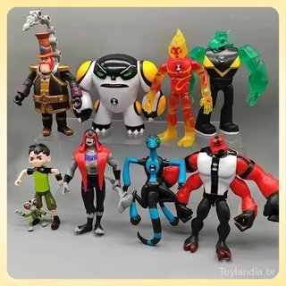 12cm Omnitrix Ben10 Figuras de Ação Ben Tennyson 10 Aliens Heatblast Overflow Modelo Brinquedos Coleção Presentes para C