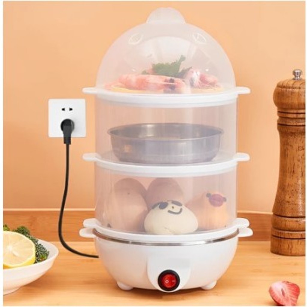 Cozedor Elétrico Multifuncional De Ovo Milho Com Tripla Camada 110/220v - EGG COOKER