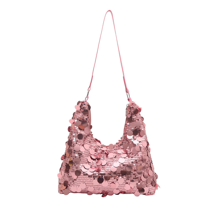 Sacola De Lantejoulas Da Moda , Elegante Commuter Hot Girl Design Chique Bolsa De Ombro De Grande Capacidade