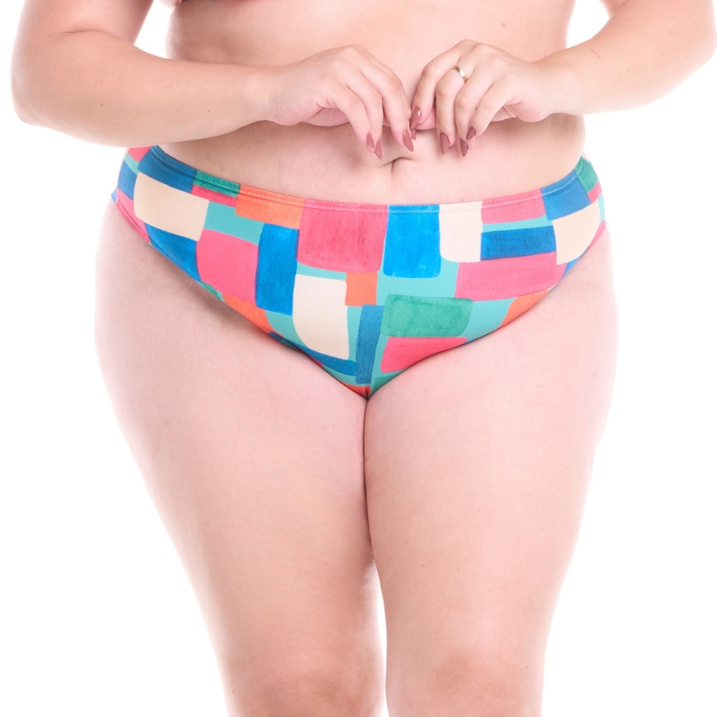 Calcinha de Biquini Fio Duplo Plus Size Estampado