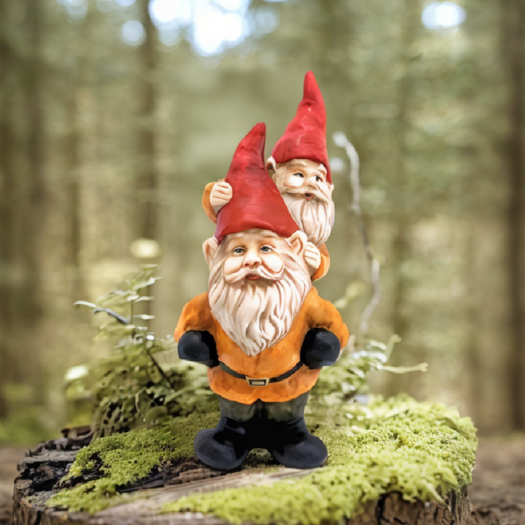 Gnomo Duende Jardim Pai E Filho Enfeite Decoração Paisagismo 40 cm