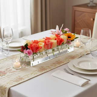 Vaso Para Flores Decorativo Centro De Mesa Acrílico Decoração Mesa Posta em Oferta na Shopee