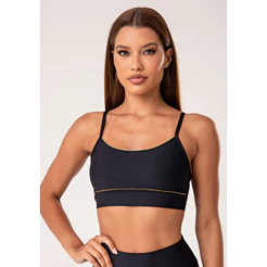 TOP FITNESS FEMININO COM BOJO E DETALHE EM LUREX LUSH DLK