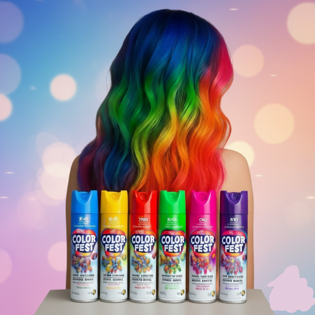 Spray Colorido Fluorescente Para Cabelo e Corpo – Tinta Temporária Carnaval Color Fest