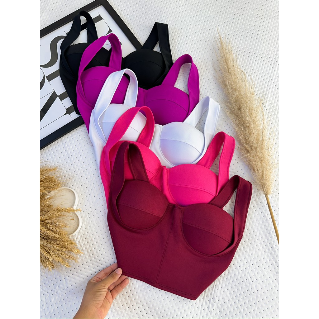 Cropped Top Feminina Casual Gringa Blogueira em Oferta na Shopee