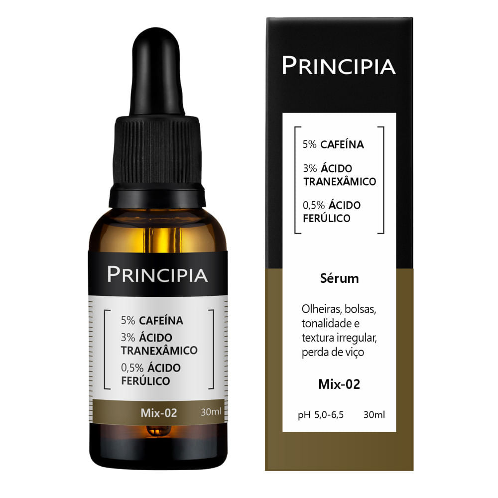 Sérum Principia Mix-02 Cafeína, Ácido Tranexâmico e Ácido Ferúlico 30ml em Oferta na Shopee