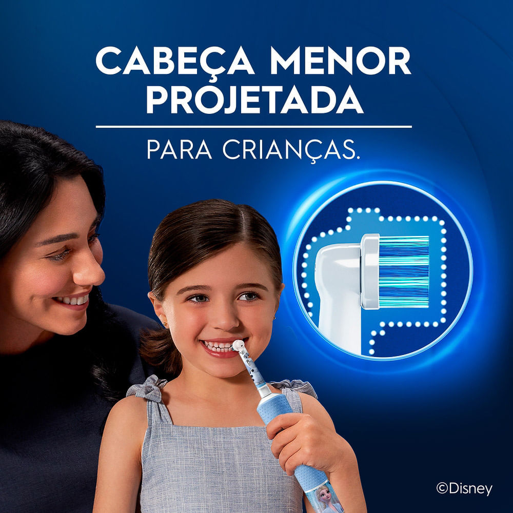 Detalhes do Refil Escova Dental Elétrica Oral-B Pro Kids Frozen 3Mais com 2 Unidades