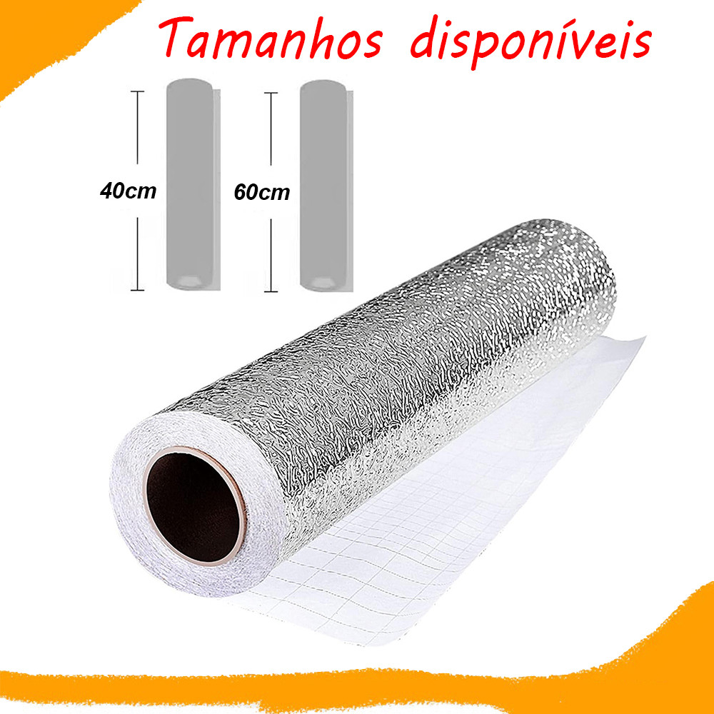Papel De Parede Adesivo Impermeável para Cozinha - Painel de PVC Anti-Óleo, Protetor para Armário, Fogão e Splashback