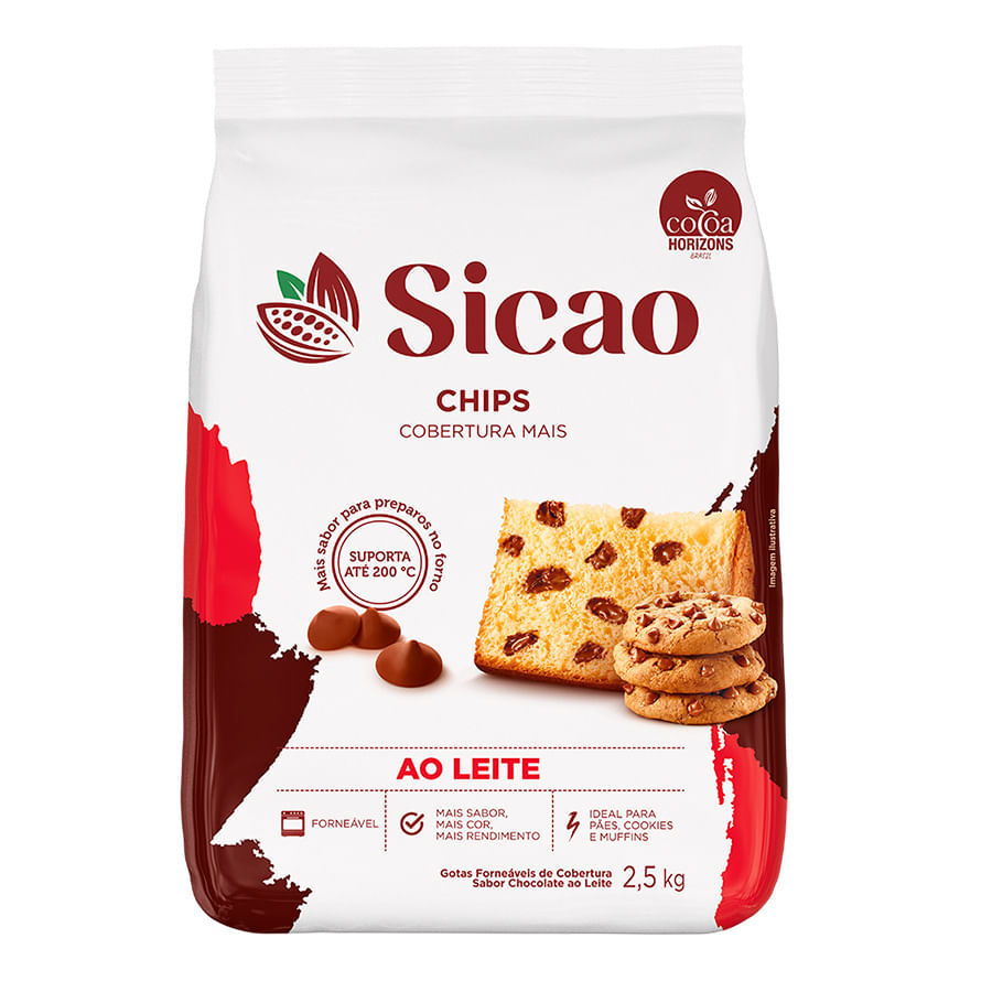 Chips Chocolate ao Leite Fracionado Forneável 2,05Kg SICAO