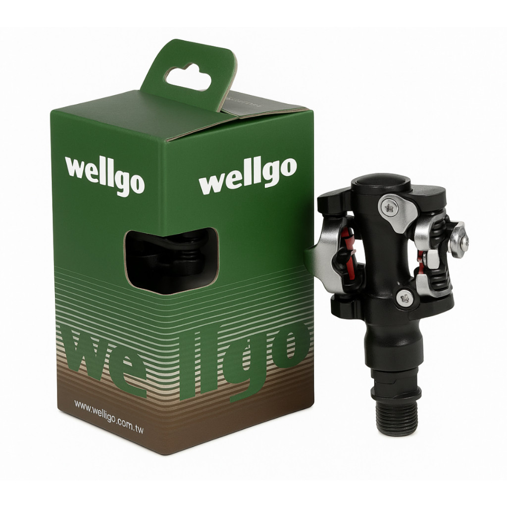 Pedal Clip Wellgo WPD- 823 MTB Alumínio 9/16 Preto + Taco Inclusos Para Bicicleta Bike Mtb Speed em Oferta na Shopee