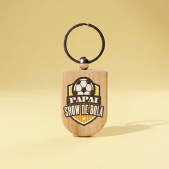 Chaveiro de Madeira - Papai Show De Bola - 3,2x8cm - 1 unidade - Rizzo