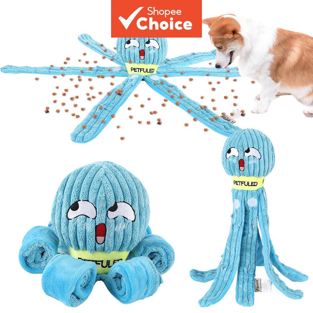 Brinquedos de enriquecimento para cães, Polvo de pelúcia, Brinquedo de farejar para pets, Auxilia animais a comerem
