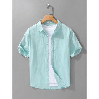 Pequena camisa fresca de manga curta masculina 2026 verão novo estilo Casual básico All-Match camisa leve na moda camise