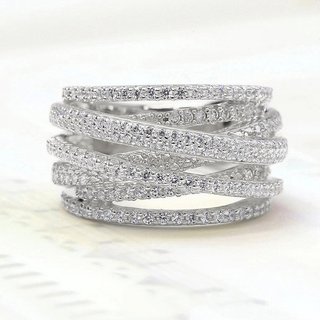 S925 prata esterlina zircão linha anel simples moda jóias senhoras presente