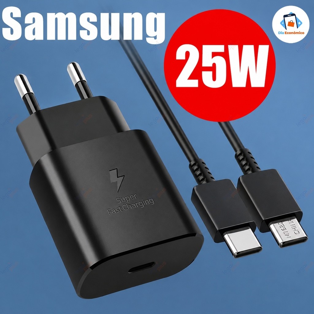 Carregador Rápido 45W Tipo-C Original com Eficiência Energética carregador para celular +cabo de carregamento