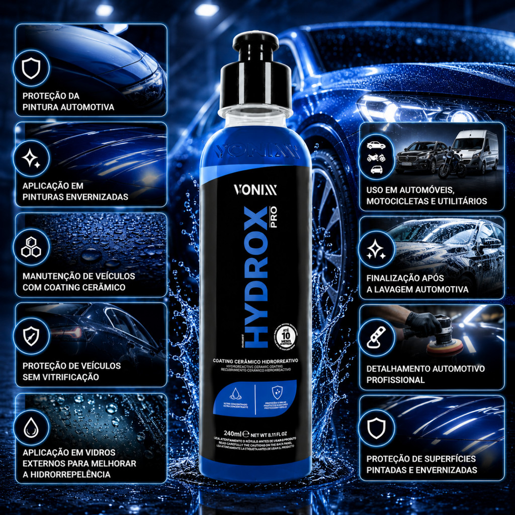 Hydrox Pro Vonixx Coating Cerâmico Hidrorreativo Diluição 1:60 240 ML — imagem 2 de 2