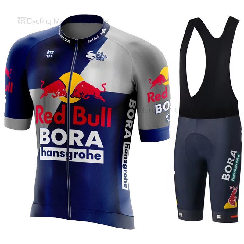 Camisa de Ciclismo Masculina para o Verão 2024, Conjunto de Roupas Masculinas, Uniforme Red Bull, Calças MTB, Conjunto E