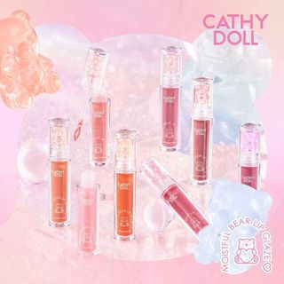 Tailândia Cathy boneca urso lábio esmalte espelho brilho de água hidratante a tez reter cor de longa duração pu