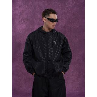 CLP Preto Polka Dot Com Capuz Esportes Jaqueta Casual Moletom Solto À Prova de Vento Na Moda Simples Jaqueta All-Match c