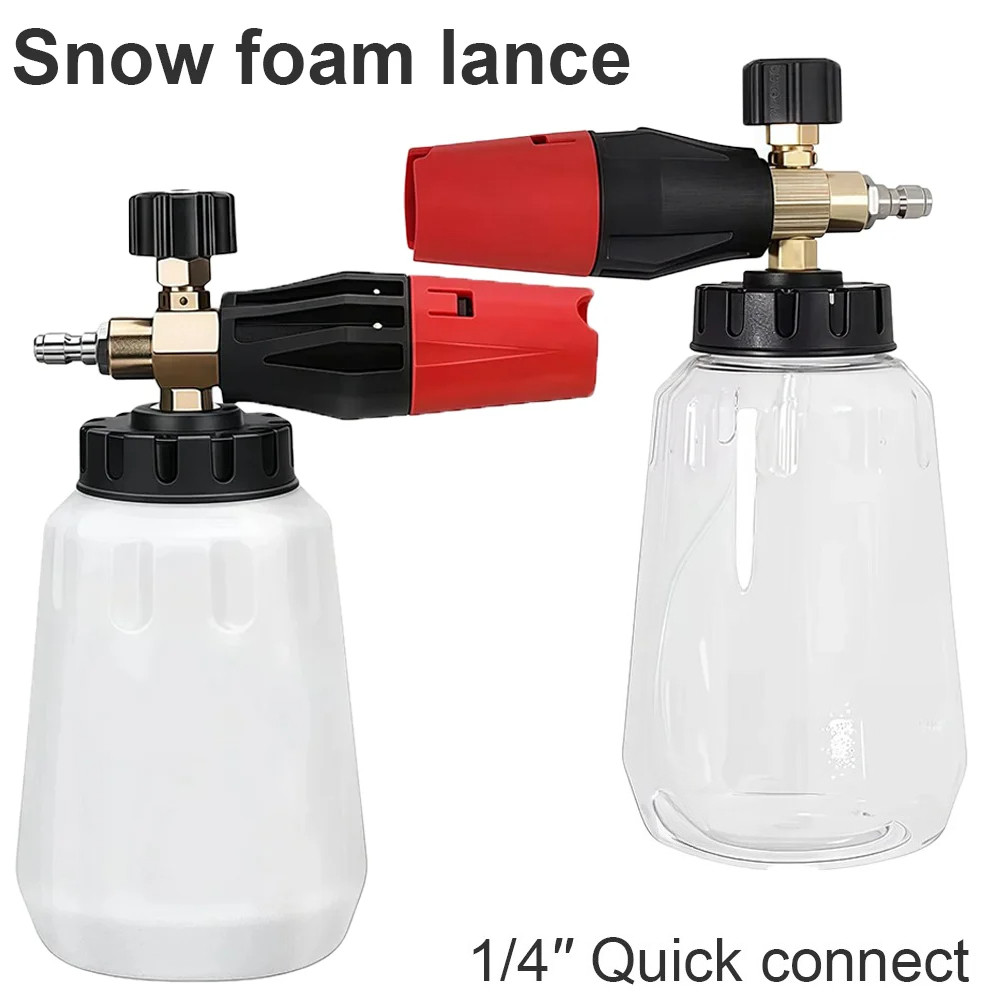 Lança De Espuma De Neve Ajustável , 1L , Garrafa Grande , 1/4 , Plugue Rápido , Canhão Para Lavadora De Alta Pressão , F