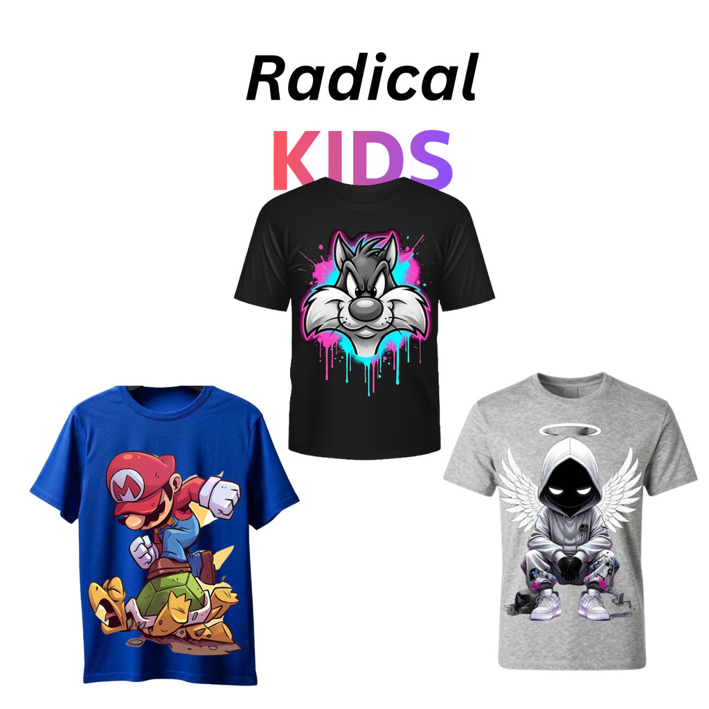 Camiseta Infantil  Personagens 100% Algodão  Camisa Manga Curta Estampas variadas