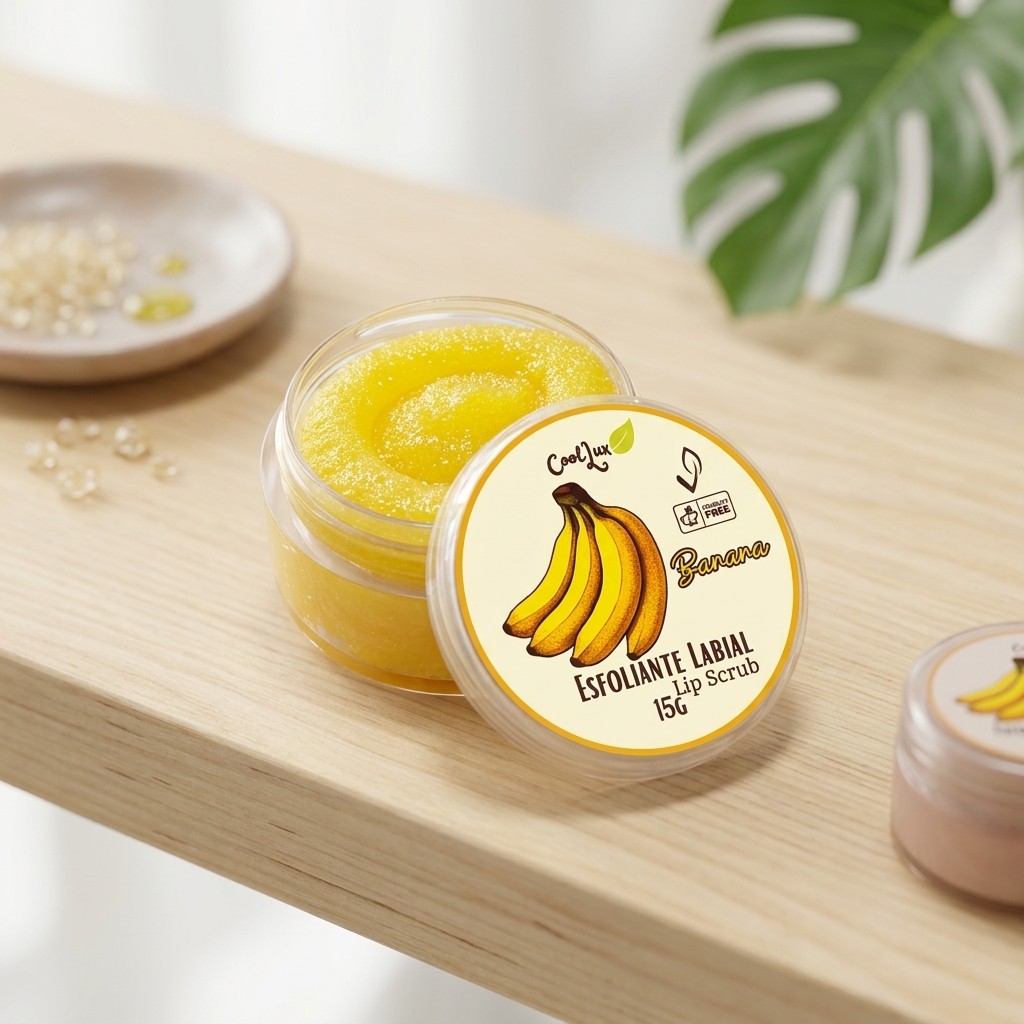 Lip Scrub Esfoliante Labial 15g Hidratante Vegano Natural para Lábios Macios e Renovados