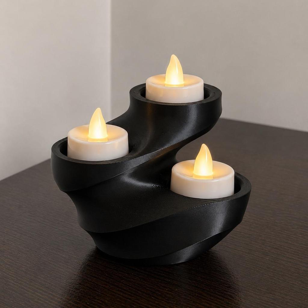Imagem Suporte Velas Espiral Triplo Decorativo Zen