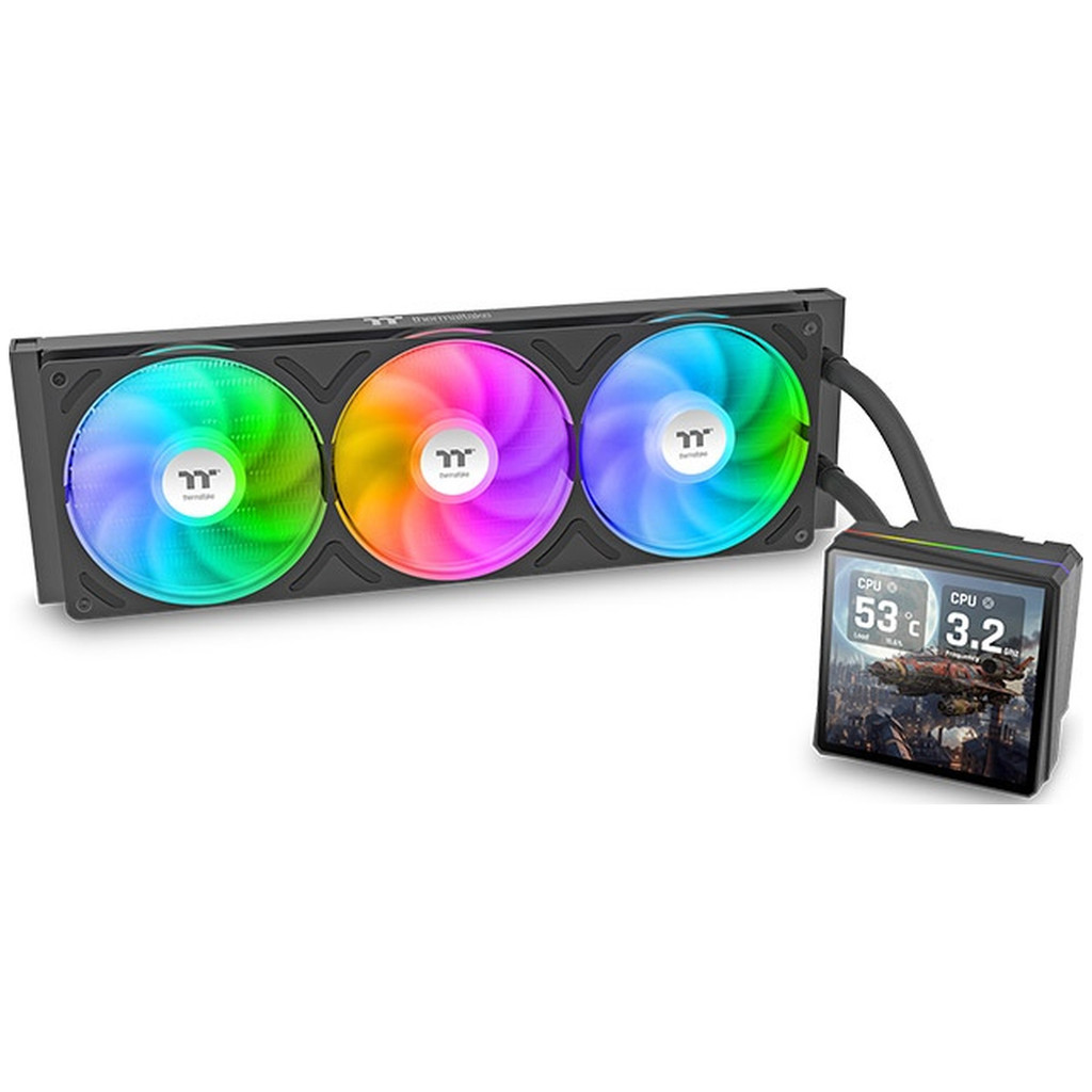 Water Cooler Thermaltake TH360 V3 Ultra ARGB Sync, ARGB, Display Digital LCD, 360mm, Intel/AMD Black