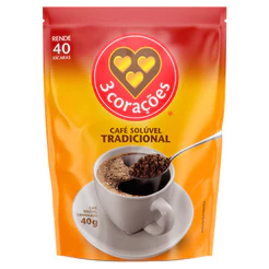 3 Corações Café Solúvel Tradicional Refil 40g