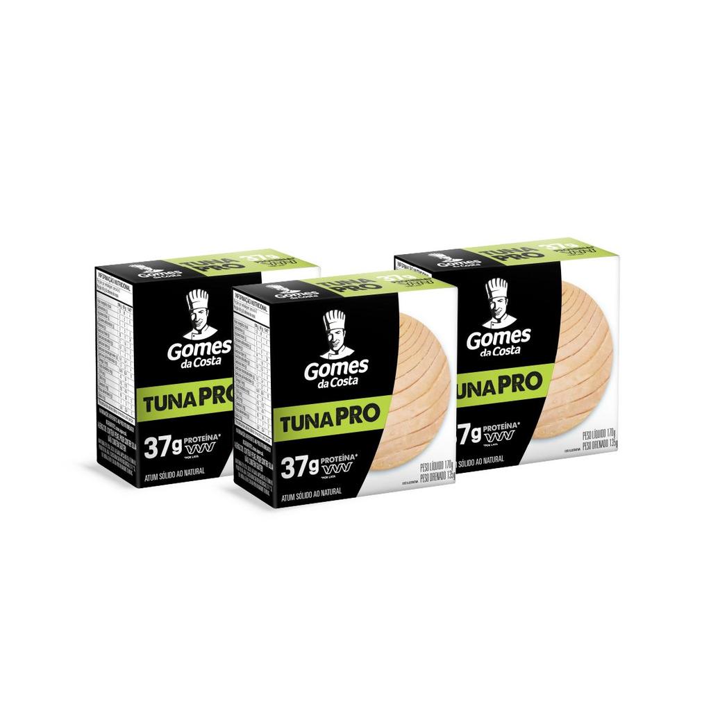 Kit 3 UN - Tuna Pro - Atum Sólido ao Natural - 170g