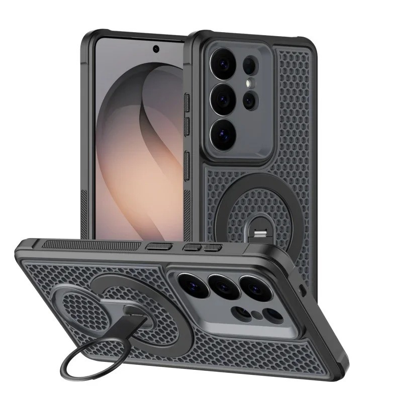 Luxo 360 ° Girar Suporte Magnético Caso De Telefone Para Samsung A27 A36 A37 A56 A07 A57 S25 S23 S24 FE S26 Ultra Plus 5