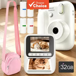 Câmera De Impressão Instantânea Infantil 1080P HD Brinquedo De Gravação De Vídeo Impressora Fotográf