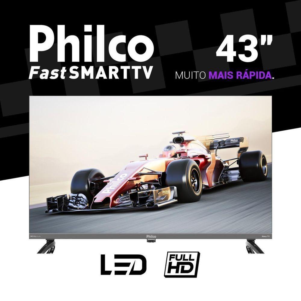 Smart TV Philco P43KRB 43" Full HD QLED Cinza com Roku TV Bivolt · foto 2