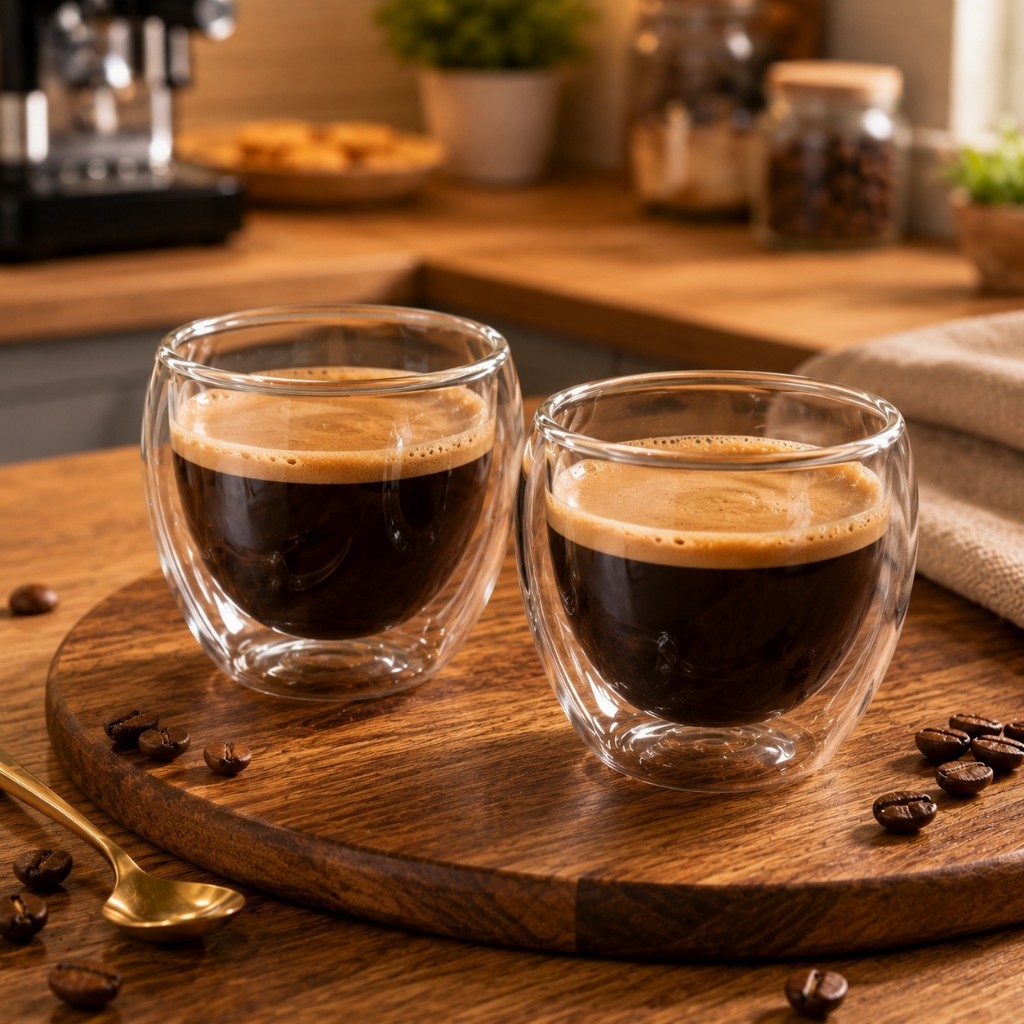 Conjunto Copos Borossilicato Coracao Amor 90ml Isolante Termico Cafe Cha Presente Elegante