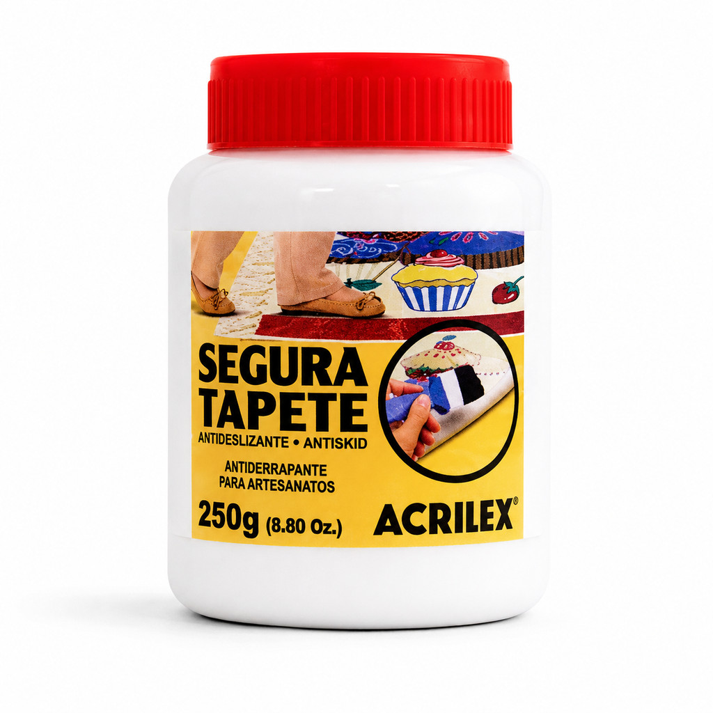 Antiderrapante Segura Tapete Acrilex 250g para Tapetes e Peças Artesanais de Algodão Pronto para Uso