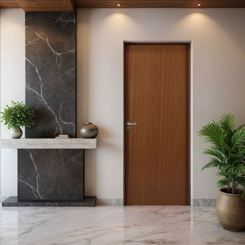 Folha de Porta Madeira Lisa 210x82cm Espessura 3,5cm Melamínica MGM Marrom/Mogno 210cm x 82cm