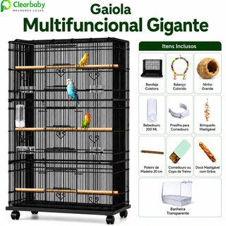 Gaiola Extra Grande Para Papagaios E Calopsitas Viveiro De Criação Em Aço Carbono Resistente E Espaçoso