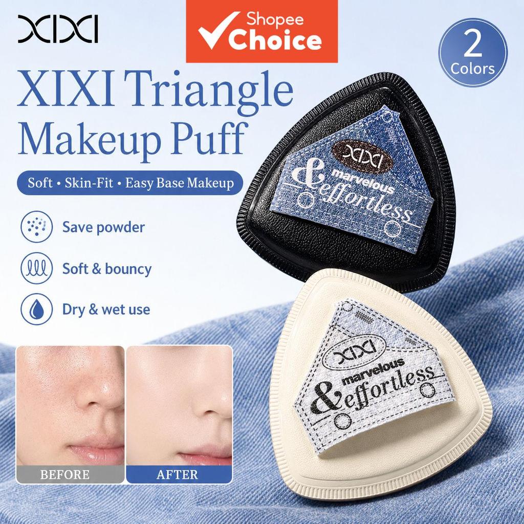 Xixi Triângulo 3 Lados Maquiagem Puff Compacto Fácil Aplicação Esponja Diária Z-308
