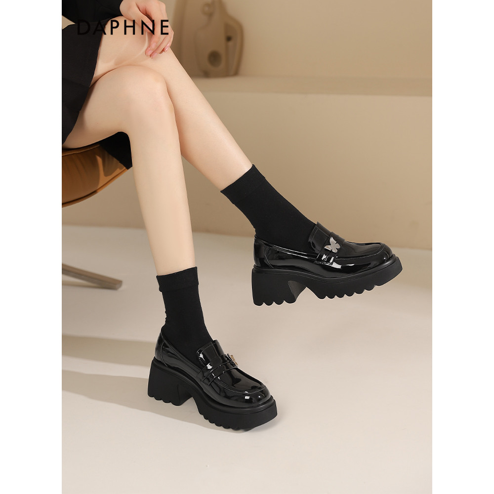 Daphne mocassins de sola grossa feminino primavera outono 2026 novo estilo sapatos femininos jK sapatos únicos femininos