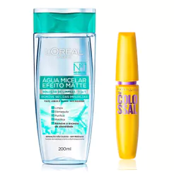 Kit 1 Máscara de Cílios Maybelline The Colossal Volum' Express Lavável Preto com 9,2ml