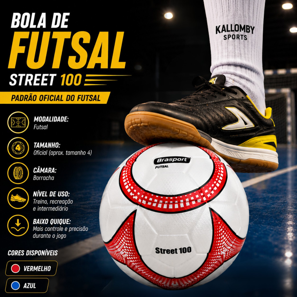 Bola Futsal Street 100 Oficial Baixo Quique Futebol de Salão Quadra