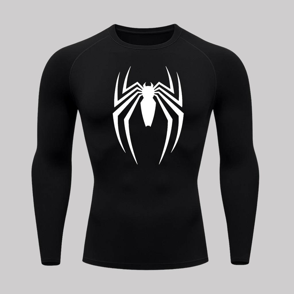 Camiseta Compressão Proteção Uv 50+ Manga Longa Aranha Venom Rash Guard