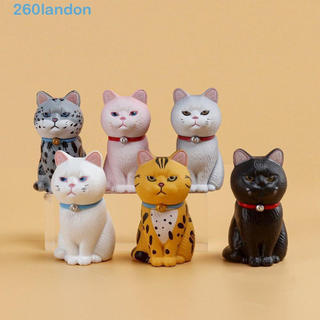 Boneca Modelo De Gato Simulado LANDON , Estátua De PVC , Brinquedo De Figura Sentado Preto , Mini Ornamento Criativo De